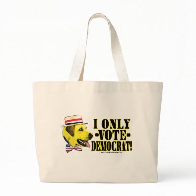 I Only Vote Democrat - Yellow Dog Bag  by yellowdogdemocrat