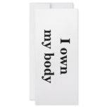 "I own my body" Intention Card Custom Rack Cards
