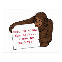 I Own No Monkeys postcards
