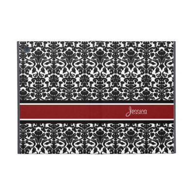 i Pad Mini Red Damask Custom Name iPad Mini Cover