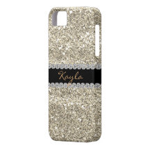 I phone 5 CASE Custom GOLD GLITTER Bling iPhone 5 Cover
