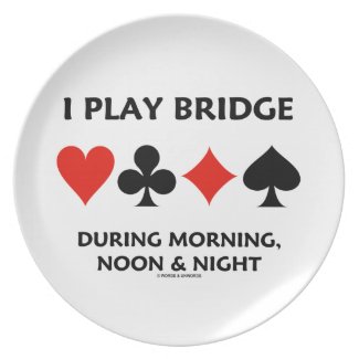 I Play Bridge During Morning Noon And Night Party Plate