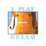I Play Cello Round Sticker