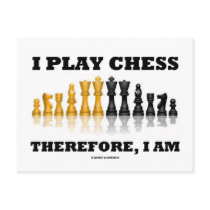 I Play Chess Therefore, I Am (Chess Set) postcards by wordsunwords I Play Chess Therefore, I Am (Chess Set) postcards
