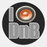 I PLAY DnB Drum and Bass music shirts and gear stickers