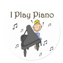 I Play Piano Stickers Sticker