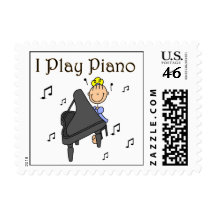 I Play Piano T-shirts and Gifts Stamps