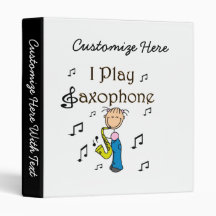 I Play Saxophone Stick Figure T-shirts and Gifts Binders