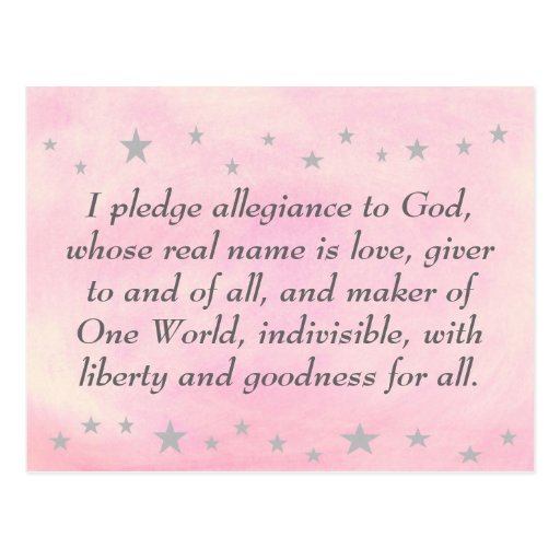 I pledge allegiance to God, postcard | Zazzle