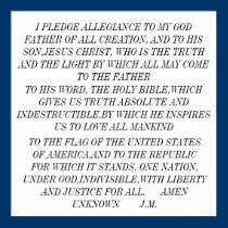I PLEDGE ALLEGIANCE TO MY GOD FATHER OF ALL CRE... posters