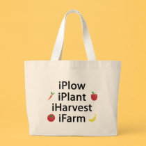 I Plow plant harvest farm with fruits bags