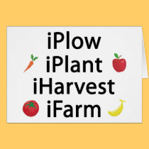 I Plow plant harvest farm with fruits cards