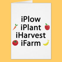 I Plow plant harvest farm with fruits cards