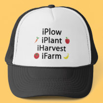 I Plow plant harvest farm with fruits hats