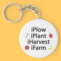 I Plow plant harvest farm with fruits keychains