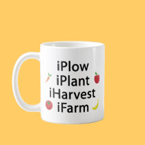 I Plow plant harvest farm with fruits mugs