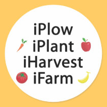 I Plow plant harvest farm with fruits stickers