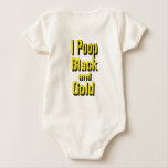 I Poop Black and Gold Onesie