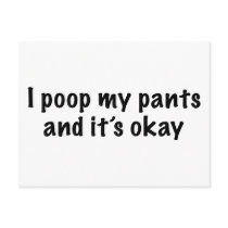 I Poop My Pants Postcards