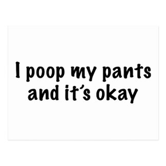 poop pants postcard