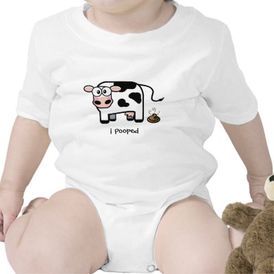 I Pooped - Funny Pooping Cow Infant  T Shirt by LisaMarieDesign