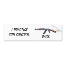 I PracticeGun Control, Daily. bumper stickers