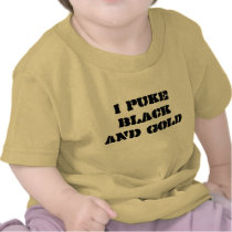 I puke BLACK AND GOLD t-shirts by slyslysly I puke BLACK AND GOLD t-shirts