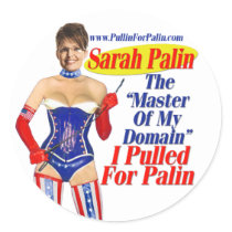 I Pulled For Palin - Master Of My Domain Stickers