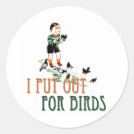 I Put Out For Birds (little boy) Round Sticker