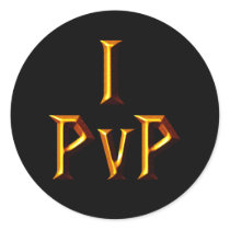 I PvP Round Stickers