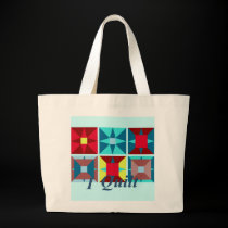 I Quilt Tote Bag bags