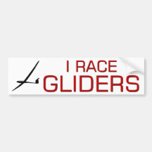 I RACE GLIDERS BUMPER STICKERS