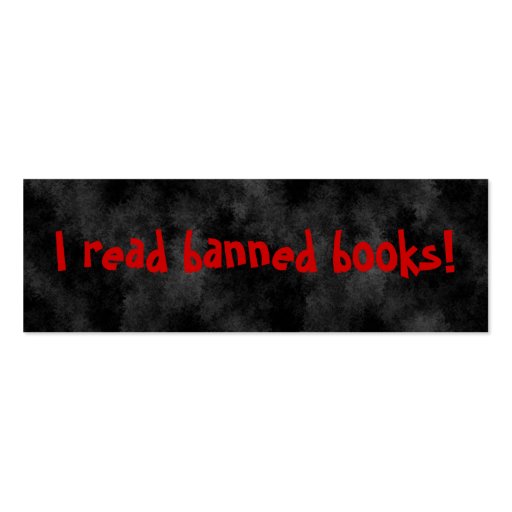 I read banned books Bookmarks Business Card Templates (front side)