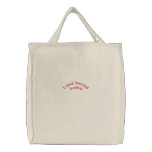 I read banned books! Embroidered Bag