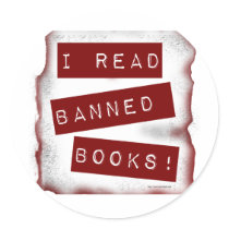 I read banned books! round sticker
