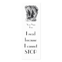 I read because I cannot stop Bookmark to Customize business cards