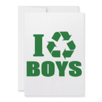 I Recycle Boys Custom Invites