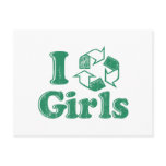 I Recycle Girls Post Cards