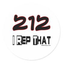 I Rep That 212 Area Code Stickers