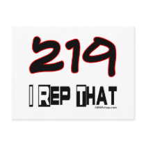 I Rep That 219 Area Code Postcards