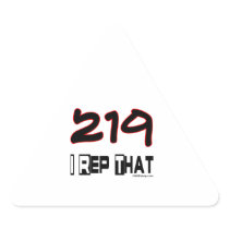 I Rep That 219 Area Code Triangle Sticker