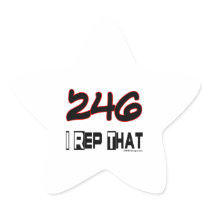 I Rep That 246 Area Code Star Stickers