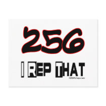 I Rep That 256 Area Code Post Card