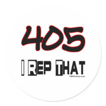 I Rep That 405 Area Code Sticker
