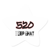 I Rep That 520 Area Code Star Stickers