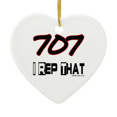 I Rep That 707 Area Code Christmas Ornament