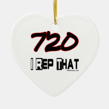 I Rep That 720 Area Code Christmas Ornaments