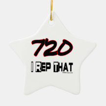 I Rep That 720 Area Code Christmas Ornaments