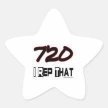 I Rep That 720 Area Code Star Sticker