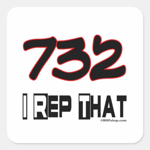 I Rep That 732 Area Code Sticker | Zazzle